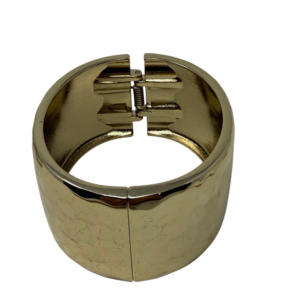 Chico's Gold Tone Wide Cuff Bracelet Chunky Statement Jewelry